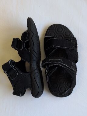 Timberland Black Kids Sandals Velcro Straps